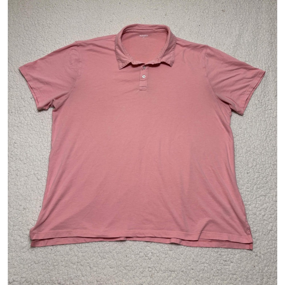 Old Navy Mens Shirt Polo Size XXL Pink 60% Cotton, 40% Polyester Solid Regular